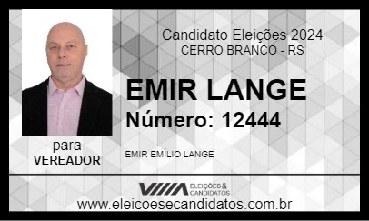 Candidato EMIR LANGE 2024 - CERRO BRANCO - Eleições