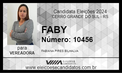 Candidato FABY 2024 - CERRO GRANDE DO SUL - Eleições