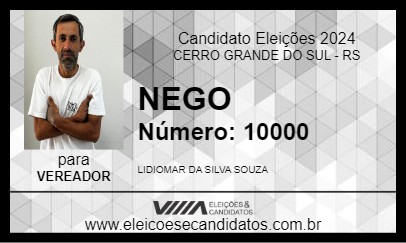 Candidato NEGO 2024 - CERRO GRANDE DO SUL - Eleições