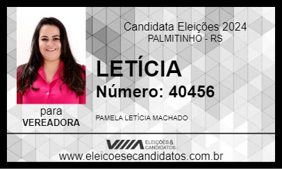 Candidato LETÍCIA 2024 - PALMITINHO - Eleições