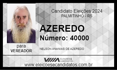 Candidato AZEREDO 2024 - PALMITINHO - Eleições