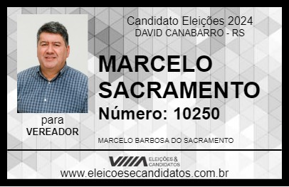 Candidato MARCELO SACRAMENTO 2024 - DAVID CANABARRO - Eleições