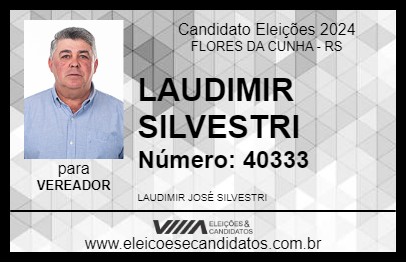 Candidato LAUDIMIR SILVESTRI 2024 - FLORES DA CUNHA - Eleições