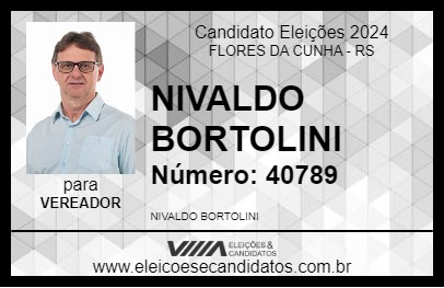 Candidato NIVALDO BORTOLINI 2024 - FLORES DA CUNHA - Eleições