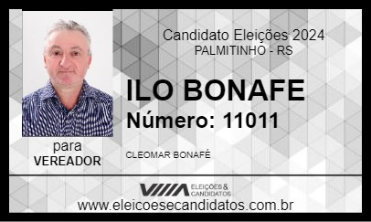 Candidato ILO BONAFE 2024 - PALMITINHO - Eleições