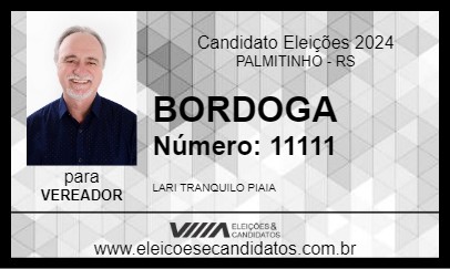 Candidato BORDOGA 2024 - PALMITINHO - Eleições