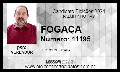 Candidato FOGAÇA 2024 - PALMITINHO - Eleições