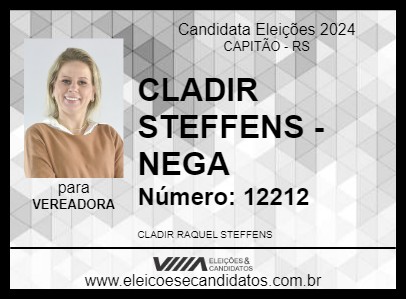 Candidato CLADIR STEFFENS - NEGA 2024 - CAPITÃO - Eleições