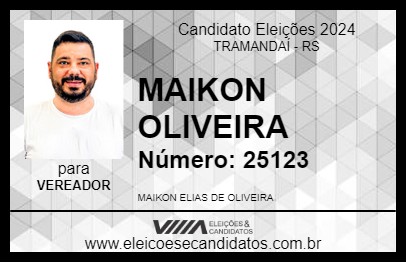 Candidato MAIKON OLIVEIRA 2024 - TRAMANDAÍ - Eleições