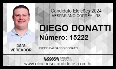 Candidato DIEGO DONATTI 2024 - VESPASIANO CORRÊA - Eleições