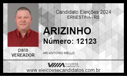 Candidato ARIZINHO 2024 - ERNESTINA - Eleições