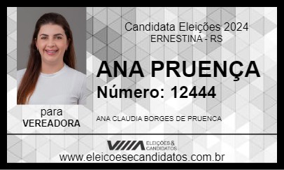 Candidato ANA PRUENÇA 2024 - ERNESTINA - Eleições