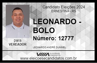 Candidato LEONARDO - BOLO 2024 - ERNESTINA - Eleições