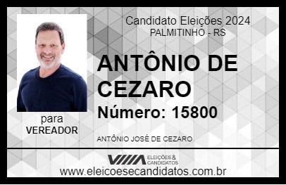 Candidato ANTÔNIO DE CEZARO 2024 - PALMITINHO - Eleições