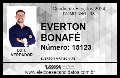 Candidato EVERTON BONAFÉ 2024 - PALMITINHO - Eleições