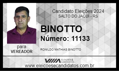 Candidato BINOTTO 2024 - SALTO DO JACUÍ - Eleições