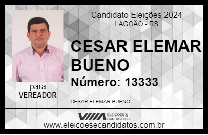 Candidato CESAR ELEMAR BUENO 2024 - LAGOÃO - Eleições