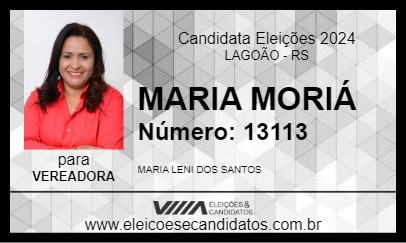 Candidato MARIA MORIÁ 2024 - LAGOÃO - Eleições