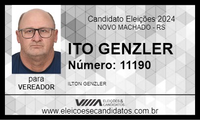 Candidato ITO GENZLER 2024 - NOVO MACHADO - Eleições