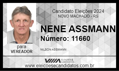 Candidato NENE ASSMANN 2024 - NOVO MACHADO - Eleições