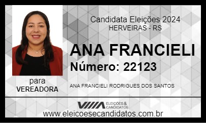 Candidato ANA FRANCIELI 2024 - HERVEIRAS - Eleições