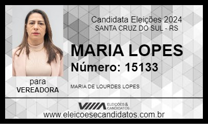 Candidato MARIA LOPES 2024 - SANTA CRUZ DO SUL - Eleições