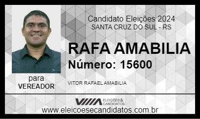 Candidato RAFA AMABILIA 2024 - SANTA CRUZ DO SUL - Eleições