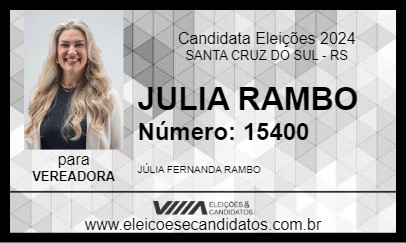 Candidato JULIA RAMBO 2024 - SANTA CRUZ DO SUL - Eleições