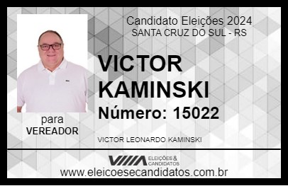 Candidato VICTOR KAMINSKI 2024 - SANTA CRUZ DO SUL - Eleições