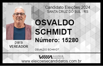 Candidato OSVALDO SCHMIDT 2024 - SANTA CRUZ DO SUL - Eleições