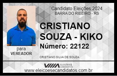 Candidato CRISTIANO SOUZA - KIKO 2024 - BARRA DO RIBEIRO - Eleições