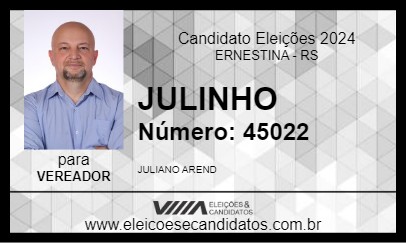 Candidato JULINHO 2024 - ERNESTINA - Eleições