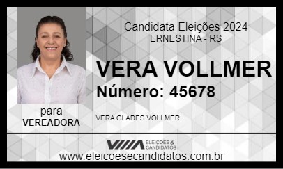 Candidato VERA VOLLMER 2024 - ERNESTINA - Eleições