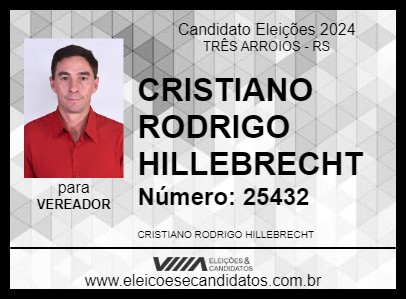 Candidato CRISTIANO RODRIGO HILLEBRECHT 2024 - TRÊS ARROIOS - Eleições