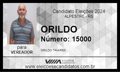 Candidato ORILDO 2024 - ALPESTRE - Eleições