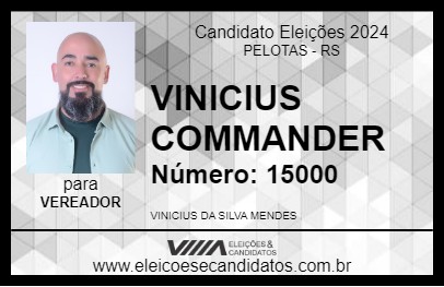 Candidato VINICIUS COMMANDER 2024 - PELOTAS - Eleições