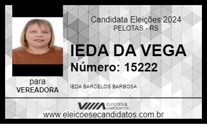 Candidato IEDA DA VEGA 2024 - PELOTAS - Eleições