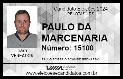 Candidato PAULO DA MARCENARIA 2024 - PELOTAS - Eleições