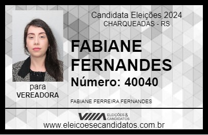 Candidato FABIANE FERNANDES  2024 - CHARQUEADAS - Eleições