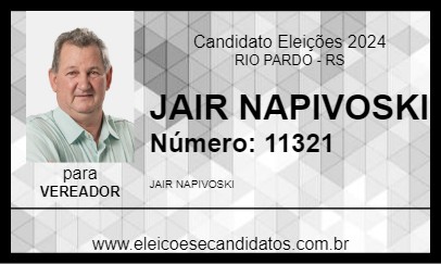 Candidato JAIR NAPIVOSKI 2024 - RIO PARDO - Eleições