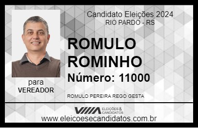 Candidato ROMULO ROMINHO 2024 - RIO PARDO - Eleições