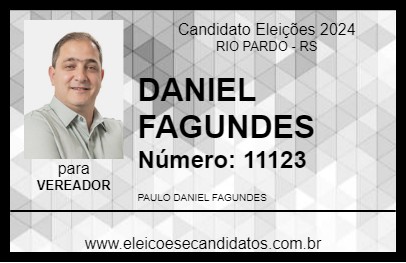 Candidato DANIEL FAGUNDES 2024 - RIO PARDO - Eleições