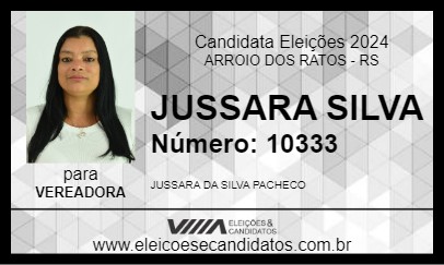 Candidato JUSSARA SILVA 2024 - ARROIO DOS RATOS - Eleições