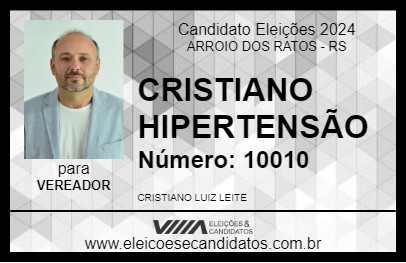 Candidato CRISTIANO HIPERTENSÃO 2024 - ARROIO DOS RATOS - Eleições