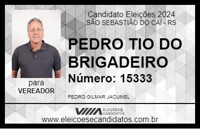 Candidato PEDRO TIO DO BRIGADEIRO 2024 - SÃO SEBASTIÃO DO CAÍ - Eleições