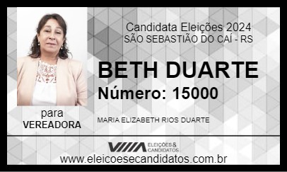 Candidato BETH DUARTE 2024 - SÃO SEBASTIÃO DO CAÍ - Eleições