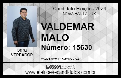 Candidato VALDEMAR MALO 2024 - NOVA HARTZ - Eleições