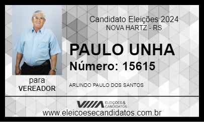 Candidato PAULO UNHA 2024 - NOVA HARTZ - Eleições