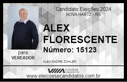 Candidato ALEX FLORESCENTE 2024 - NOVA HARTZ - Eleições