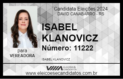 Candidato ISABEL KLANOVICZ 2024 - DAVID CANABARRO - Eleições